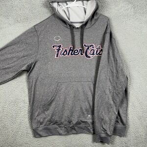Evoshield Fisher Cats Mens Large Sweatshirt‎ Hoodie Gray Pocket Stretch MLB EUC